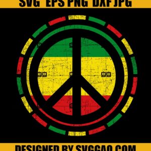 Distressed-Rasta-Peace-Svg,-Juneteenth-Svg,-Black-History-1865-Svg
