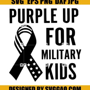 Purple Up For Military Kids Svg, Military Children Svg, Military Kids Svg, Ribbon Svg, Purple Up Svg, Military Svg
