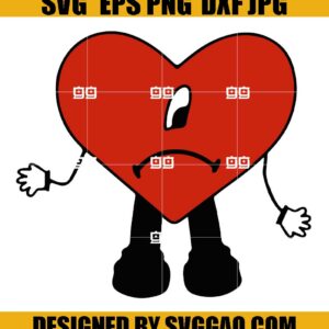 Bad Bunny Heart Svg, Cameo Svg, Verano Svg, Benito Svg