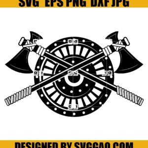 Two Axes And A Shield Svg, Axe Svg