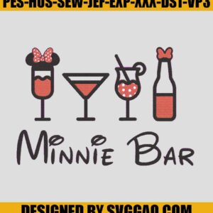 Minie Bar Embroidery Design, Disney Food Embroidery File