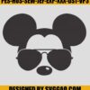 Mickey Mouse Sunglasses Embroidery Digitizing Mickey Head Embroidery File