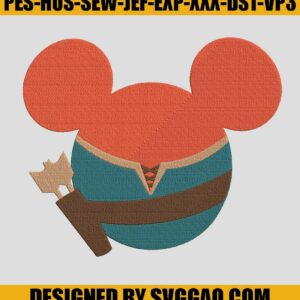 Mickey Head Kristoff Embroidery Digitizing, Frozen Mickey Head Embroidery Design