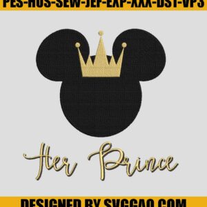 Her Prince Mickey Embroidery Design, Disney Embroidery File