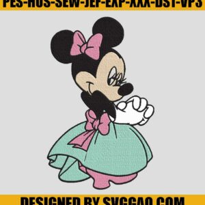 Cute Minie Princess Embroidery Digitizing, Disney Embroidery File
