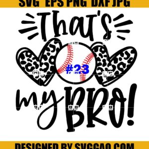 That's My Bro Svg, Leopard Baseball Sister Svg, Leopard Print Heart Svg