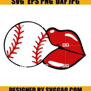Baseball Lips Svg , Lips Svg, Bubblegum Chewing  SVG, Softball Svg