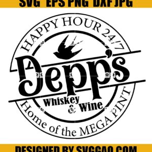 Happy hour Johnny Depp SVG, Home of Mega Pint SVG, Johnny Depp SVG