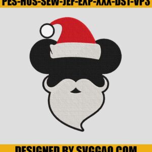 Santa Mickey Embroidery File, Xmas Embroidery Design
