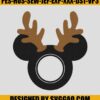 Reindeer Mickey Embroidery File Christmas Deer Embroidery Machine