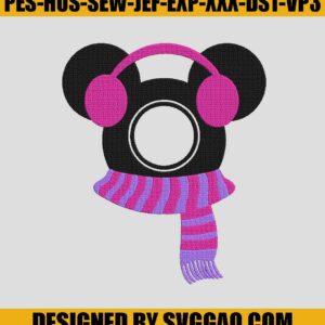 Mickey Music Embroidery Machine, Christmas Winter Embroidery Design