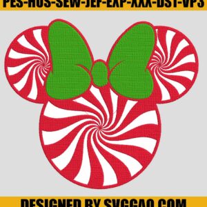 Mickey Minie Candy Embroidery Machine, Xmas Embroidery File