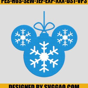 Disney With Snow Embroidery Machine File, Mickey Mouse Winter Embroidery File