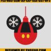 Christmas Light Mickey Embroidery Design Mickey Santa With Snow Embroidery File