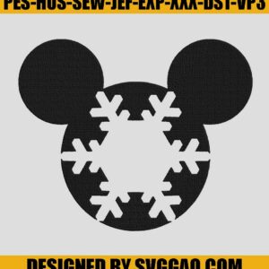 Mickey Mouse Snow Embroidery Machine, Christmas Embroidery Design