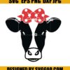 Cow Face Dot Bow Svg Cow Svg Animal Svg