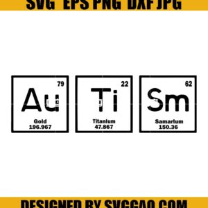 Autism Periodic Elements Svg, Autism Awareness Svg