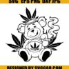Teddy Bear Smoking Marijuana Svg Stoned Bear Svg Smoking Weed Svg Smoking Cannabis Svg