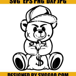 Cute Little Gangster Boy Svg, Hooligan Teddy Svg