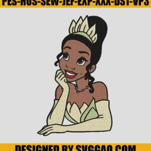 Tiana Embroidery Design, Tiana And Frog Embroidery File