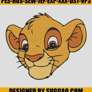 The Face Simba Embroidery File, Lion King Cartoon Embroidery Machine