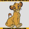 Simba Disney Embroidery Machine The Lion Cartoon Embroidery File