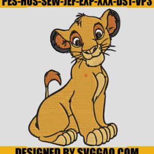 Simba Disney Embroidery Machine, The Lion Cartoon Embroidery File