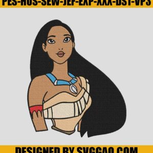 Pocahantas Embroidery Design, Certoon Disney Embroidery File