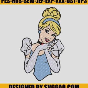 Cinderella Embroidery Machine, Princess Cinderella Embroidery Design