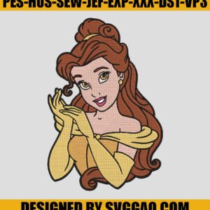 Belle Disney Princess Embroidey File, Beauty And Beast Embroidery Machine