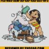 Stitch & Lilo Bath Story Embroidery Design, Funny Disney Embroidery File 1 Stitch Lilo Bath Story Embroidery Design Funny Disney Embroidery File