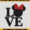 Love Minnie Embroidery Design Minnie Embroidery Machine File