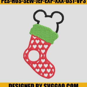 Valentine Sock Embroidery Machine, Xmas Disney Embroidery File