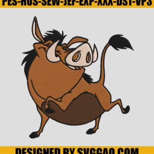 Timon And Pumbaa Embroidery Design, Timon Embroidery Machine