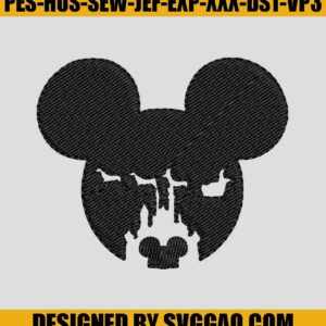 Disney Christmas Embroidery File, Ear Mickey Mouse Xmas Embroidery Design