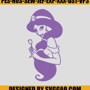 Princess Jasmine Embroidery Design, Disney Embroidery Machine File