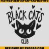 Black Cats Club Embroidery Design- Permanent Outdoor Embroidery Design
