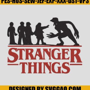 Strange Things Embroidery Design, Strange Things 4 Embroidery Machine File