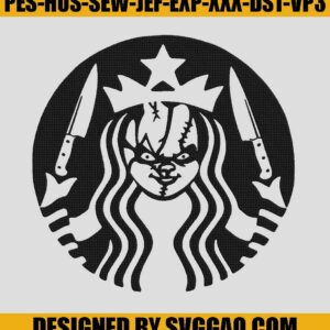 Starbucks Horror Embroidery, Horror Characters Embroidery, Michael Myers Embroidery, Halloween Horror Embroidery Design