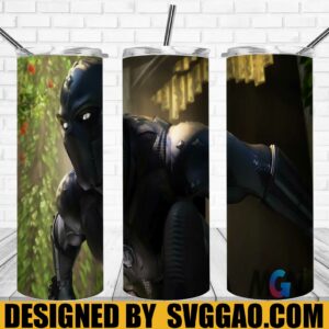Black Panther Sublimation Skinny Tumbler Design