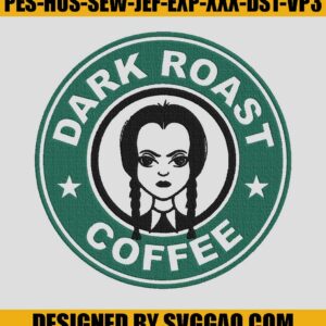 Dark Roast Embroidery Design, Morticia Addams Embroidery Machine File