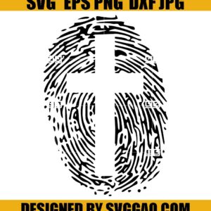 Christian Cross Fingerprint SVG, My Identity Is In Christ SVG, Son Of God SVG