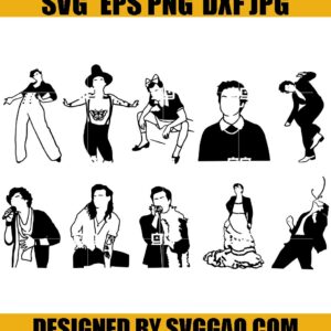Harry Styles Silhouette Bundle SVG, Harry Styles SVG, Long Hair Harry SVG