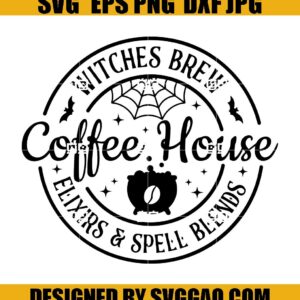 Witches Brew Coffee House SVG- Witch Halloween SVG- Halloween Coffee SVG