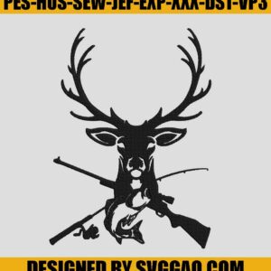 Hunting Embroidery, Deer Hunting Embroidery, Fishing  Embroidery, Deer and Fish Embroidery