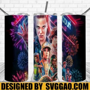 Stranger Things 4 Tumbler Design, Stranger Things 20oz Skinny Tumbler Sublimation Designs PNG File Digital Download