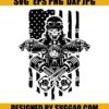 Motor Cycle Skull SVG American Flag SVG