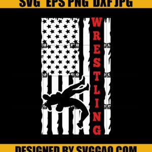 Wrestling SVG- Cool American Flag Wrestling SVG