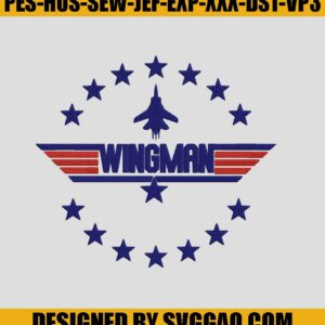 Wingman Embroidery Design, Top Gun Embroidery Machine File
