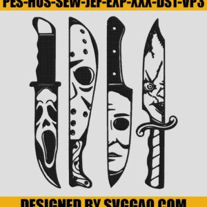 Horror Embroidery Design, Horror Friends Embroidery File